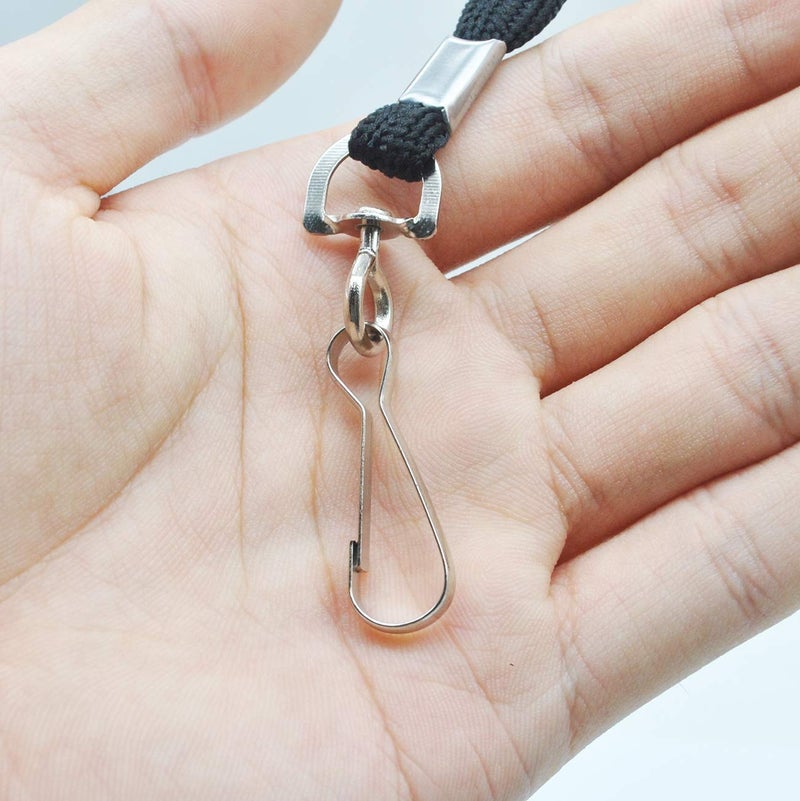 Beebel Lanyard 50PCS Lanyards with Swivel Hook clips for ID Name Badge Holder (Black) - Image 5